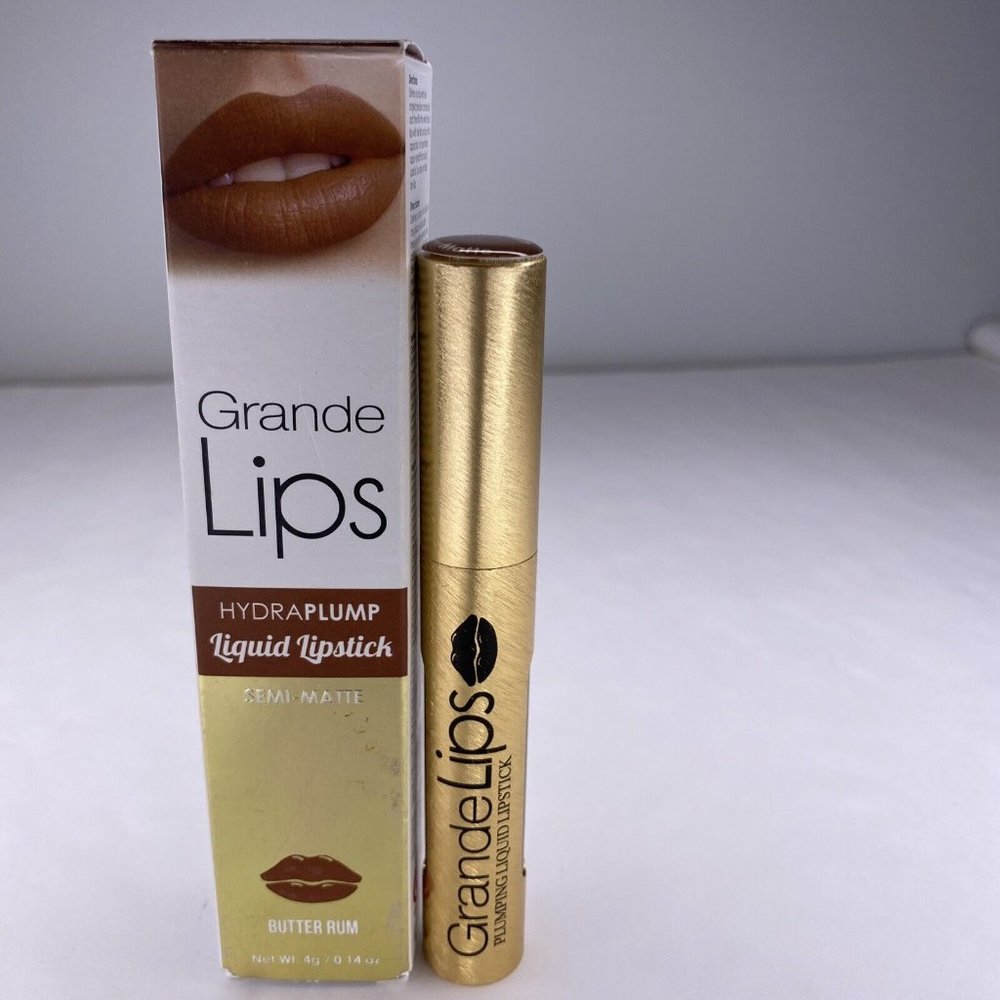 Grande Lips HydraPlump Metallic Semi Matte Butter Rum Liquid 4g New NIB